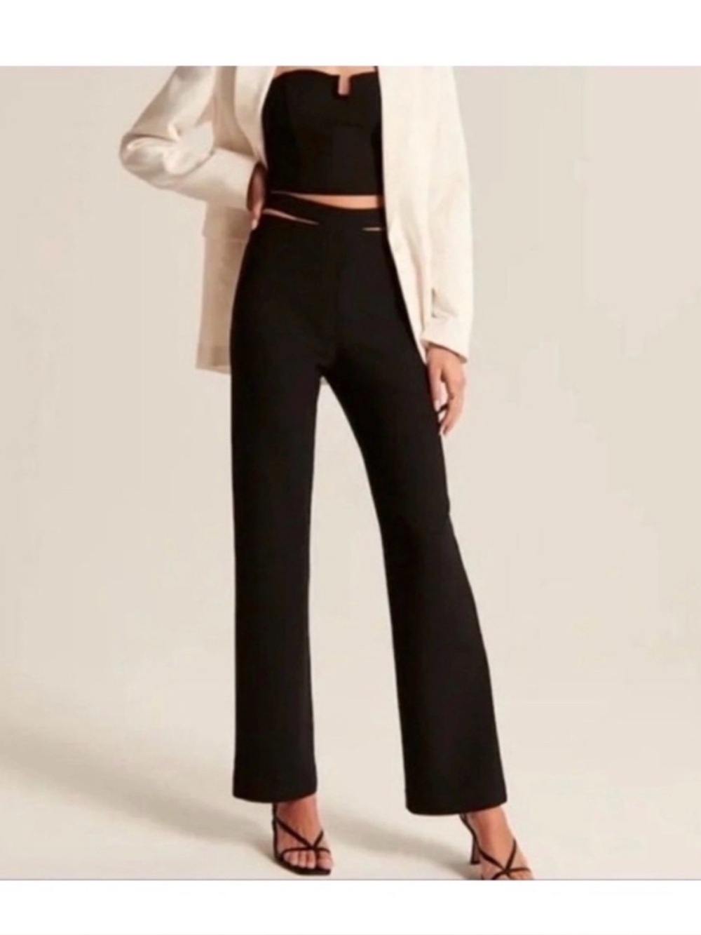 Abercrombie cut-out waist tailored flared pants